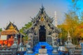 Beautiful silver craved church at Wat Srisupan temple in Chiang Mai. Thailand. Wat Srisuphan also known as the Silver Temple Royalty Free Stock Photo