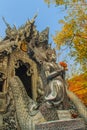 Beautiful silver craved church at Wat Srisupan temple in Chiang Mai. Thailand. Wat Srisuphan also known as the Silver Temple Royalty Free Stock Photo