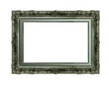 Beautiful silver embossed frame in antique style for designer, empty mockup for your text or image, isolated object