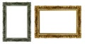 Beautiful silver, gold embossed frame in antique style for designer, empty mockup for your text or image, isolated object