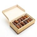 Beautiful and Simple Dates Box isolated on white background Royalty Free Stock Photo