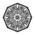 Beautiful Simple Deco Round Mandala. Flat Vector illustration. Patterned design