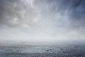 Beautiful simple gravel background with mist and clouds