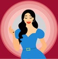 Beautiful Singing Girl Avatar Vector. Royalty Free Stock Photo