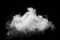 Beautiful single white cloud isolated over black