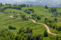 Beautiful sinuous road in Bucovina rural area, Romania Royalty Free Stock Photo