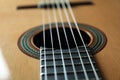 Beautiful six - string classic guitar as background Royalty Free Stock Photo