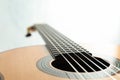Beautiful six - string classic guitar on white background Royalty Free Stock Photo