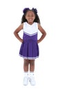 Beautiful Six Year Old Cheerleader Over White Royalty Free Stock Photo