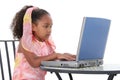 Beautiful Six Year Old Child Working On Laptop Royalty Free Stock Photo