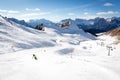 Beautiful ski slopes in Dolomites, Italy