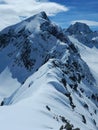 Beautiful skitouring in winter alps