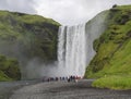 Beautiful Skogafoss waterfall in South Iceland Skogar with group