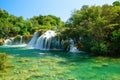 Beautiful Skradinski Buk Waterfall In Krka National Park - Dalmatia, Croatia Royalty Free Stock Photo