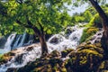 Beautiful Skradinski Buk Waterfall In Krka National Park, Dalmatia, Croatia, Europe. The magical waterfalls of Krka National Park Royalty Free Stock Photo