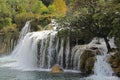 Beautiful Skradinski Buk Waterfall In Krka National Park in early autumn, famous travel destination in Dalmatia of Croatia. Europe Royalty Free Stock Photo