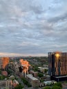 Beautiful blue sky on a background city Kiev