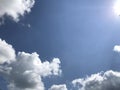 beautiful sky background with clouds in blue sky. Sunlight and Clouds