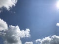 beautiful sky background with clouds in blue sky. Sunlight and Clouds