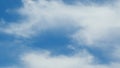 Beautiful sky background with picturesque cirrus clouds. Blue sky called mare s tails indicate fine weather. Time lapse. Royalty Free Stock Photo
