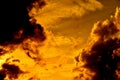 Beautiful sky, beautiful golden clouds in the sunset. Royalty Free Stock Photo