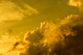 Beautiful sky, beautiful golden clouds in the sunset. Royalty Free Stock Photo