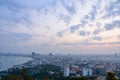 Beautiful sky and cityscape view of Pattaya in morning time