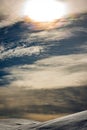 Beautiful Sky and Clouds above the Lessinia Plateau in Winter with Snow Royalty Free Stock Photo