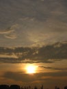 Beautiful sky and clouds accompanied by views of the sun Royalty Free Stock Photo