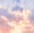 Beautiful Sky with Clouds Pastel Color Painting Royalty Free Stock Photo