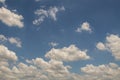 Beautiful sky and clouds in soft pastel color.Soft  cloud in the sky background blue tone. Royalty Free Stock Photo