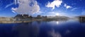 Beautiful sky with clouds and the sun above the sea Royalty Free Stock Photo