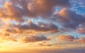 Beautiful sky with clouds at sunset Royalty Free Stock Photo