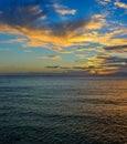 beautiful sky and clouds at sunset, Sea evening landscape Royalty Free Stock Photo