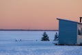 Beautiful sky with the color of a winter sunset