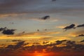 Beautiful sky evening beauty and Clouds at sunset , Panoramic view . Natural background Royalty Free Stock Photo