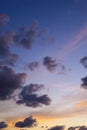 Beautiful sky evening beauty and Clouds at sunset , portrait view . Natural background Royalty Free Stock Photo