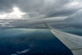 Beautiful sky high view from airplane clouds