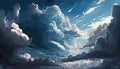 Beautiful Sky with Mesmerizings Clouds, Generative AI