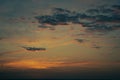 beautiful sky in the morning with the reflection of sunlight in the clouds