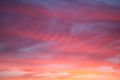 Beautiful sky with multicolored clouds at sunset