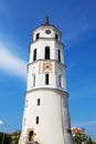 Beautiful sky over the city of Vilnius-view of the bell tower