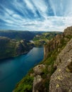 Beautiful sky over fjord Royalty Free Stock Photo