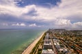 Beautiful sky over Miami Beach FL USA beachfront condos Royalty Free Stock Photo