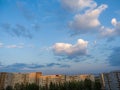 Beautiful sky over residential urban areas