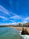 Beautiful blue sky over the town of Biarritz, France Royalty Free Stock Photo