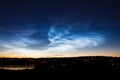 Beautiful sky phenomenon noctilucent clouds