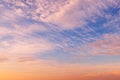 Beautiful sky with pink clouds. The sky at sunset.