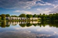 Beautiful sky reflecting in Wilde Lake, in Columbia, Maryland.