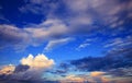 Beautiful sky scape of clouds in rainy season with morning light